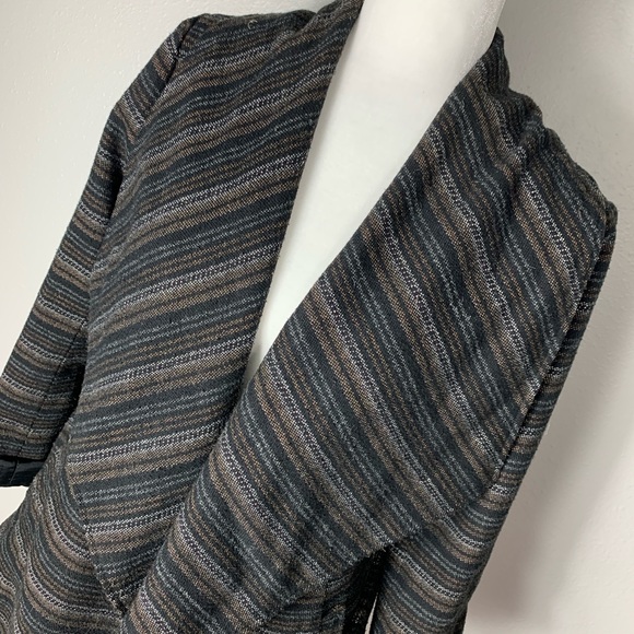 JACK BB Dakota Woven Stripe Belted Wrap Coat - Picture 3 of 6